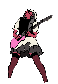 sona playing the guitar in maid outfit